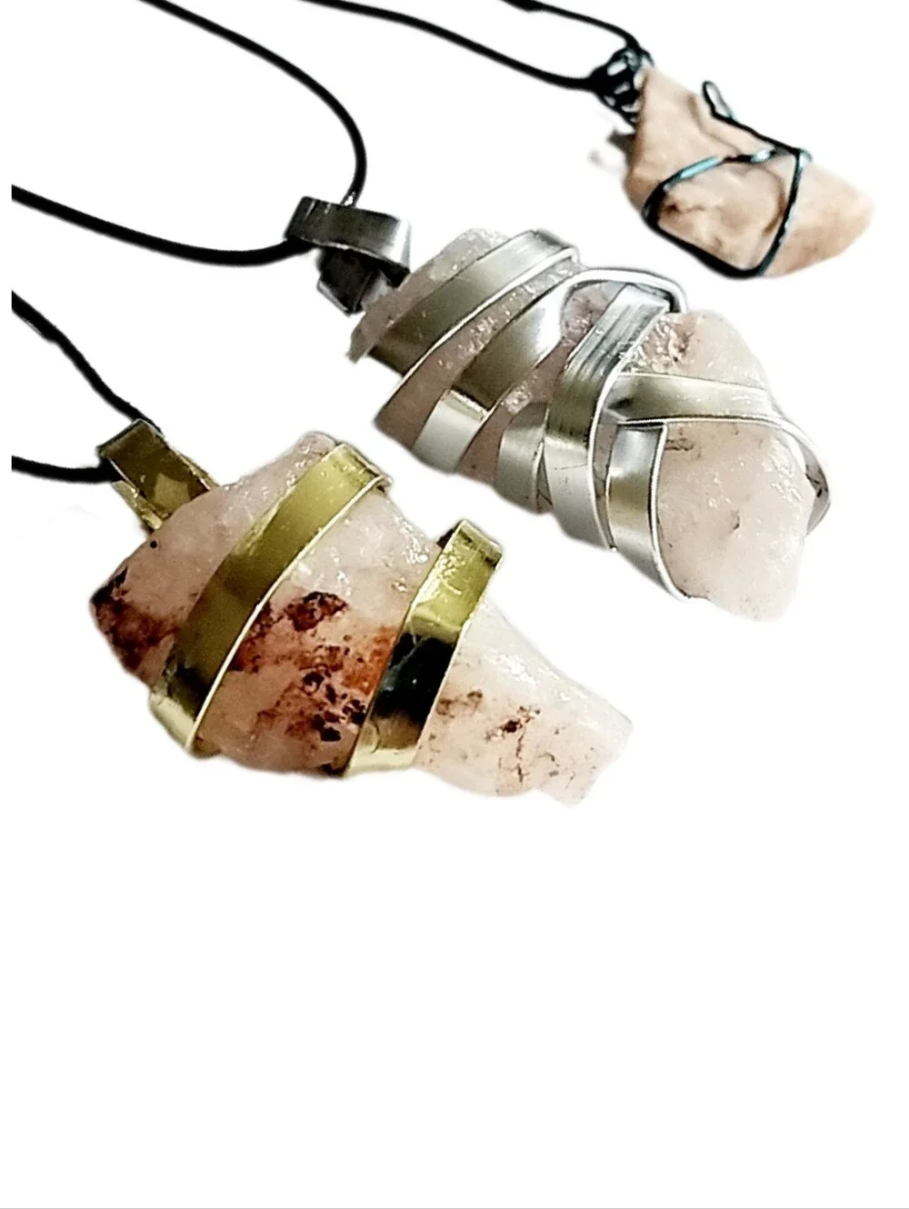 Bundle of Unisex Hand Wired Necklaces Miscellaneous Sizes and Styles (3 Pieces)